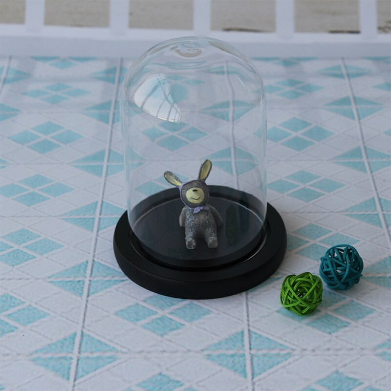 9*12 cm mala crna baza staklena kupolasta vaza Dekoracija doma Stakleni poklopac Pokloni prijatelju DIY rekvizit za vjenčanje