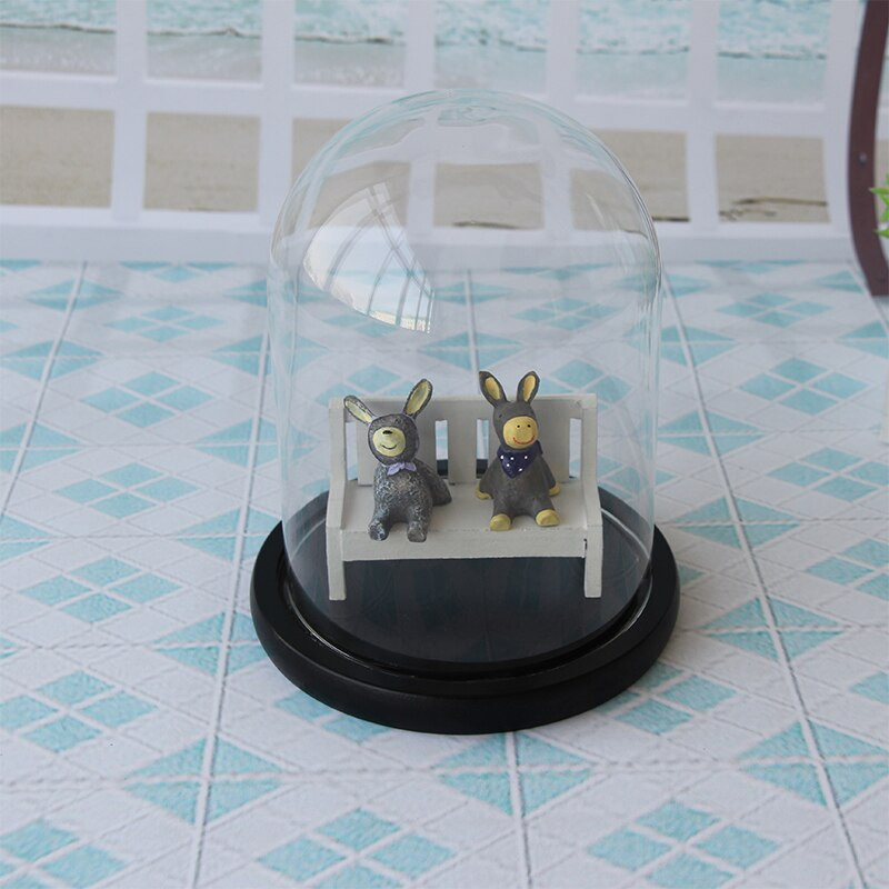 9*12 cm mala crna baza staklena kupolasta vaza Dekoracija doma Stakleni poklopac Pokloni prijatelju DIY rekvizit za vjenčanje