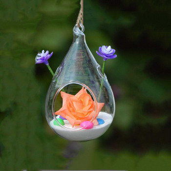 7*12 см висяща стъклена терариумна ваза във формата на капка вода Декорация на дома Контейнер за микроландшафт Сватба на живо