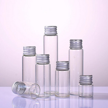 5 бр. 5/6/8/10/12/15/20/25/35 мл малки стъклени бутилки с 3 цветни алуминиеви капачки малки мини стъклени буркани бутилки за съхранение флакон