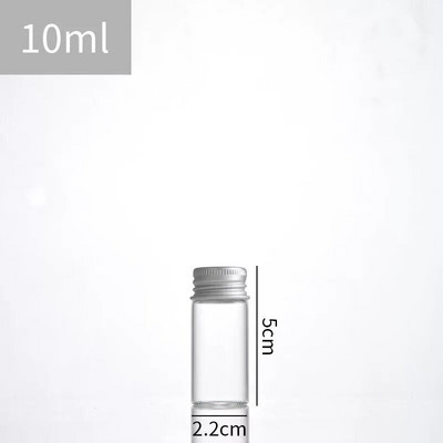 5db 5/6/8/10/12/15/20/25/35 ml-es kis üvegpalackok 3 színű alumínium fedővel Kis mini üvegedények tárolópalackok fiola