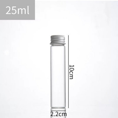 5db 5/6/8/10/12/15/20/25/35 ml-es kis üvegpalackok 3 színű alumínium fedővel Kis mini üvegedények tárolópalackok fiola