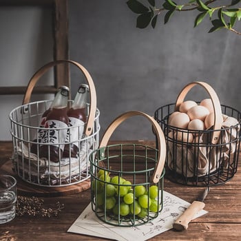 Nordic Iron Fruit Basket Δοχείο φρούτων Μινιμαλισμός Μεταλλικό Μπολ Αποθήκευση Φρούτων Λαχανικών Μπολ Κουζίνα Αυγά Καλάθια Θήκη