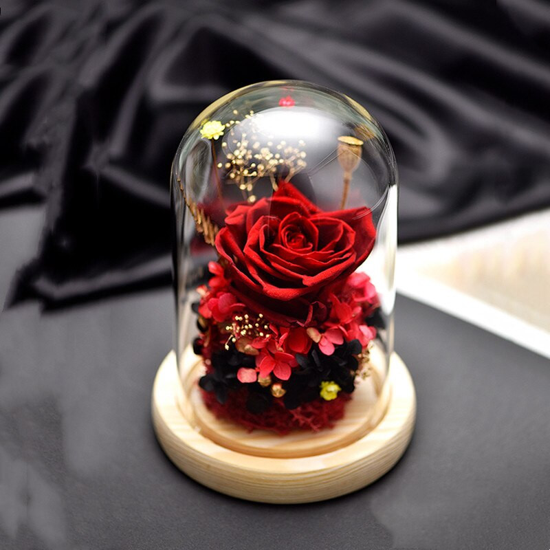 9*12cm Bază plată pentru bușteni Vază cu dom din sticlă Decorație pentru casă Husă transparentă DIY Prieten Favoare Cadou Nuntă Prop