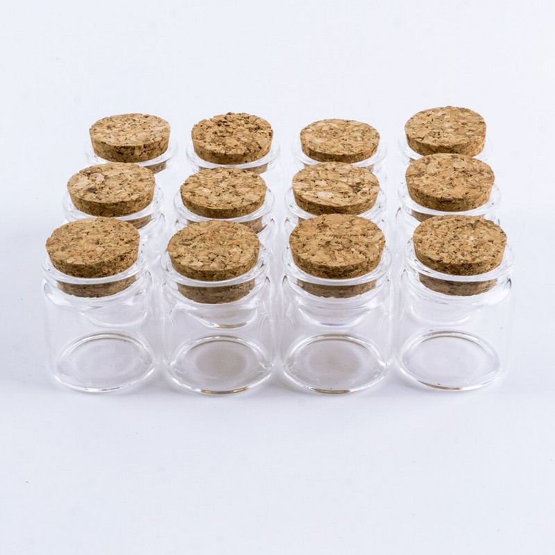 12 vnt 25 ml 37 * 40 mm mini stikliniai buteliai Mėgintuvėlis kamštienos kamštelis prieskonių buteliukų talpyklė Maži "pasidaryk pats" stiklainiai Buteliukai mažytis buteliuko stiklas