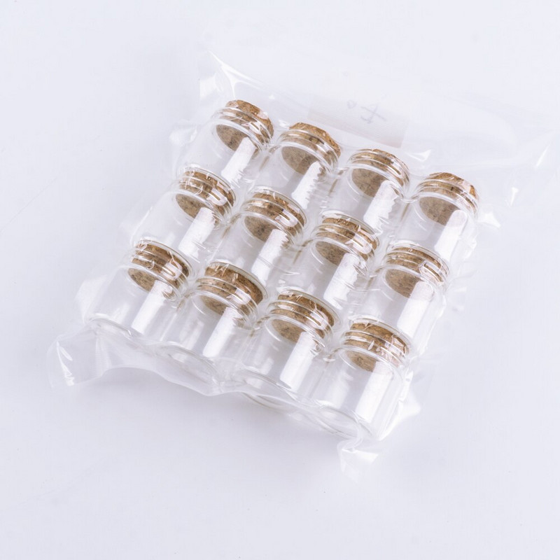 12 vnt 25 ml 37 * 40 mm mini stikliniai buteliai Mėgintuvėlis kamštienos kamštelis prieskonių buteliukų talpyklė Maži "pasidaryk pats" stiklainiai Buteliukai mažytis buteliuko stiklas