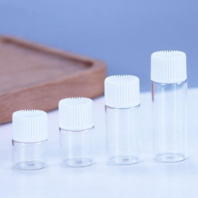 10 buc 1/2/3/5ml Mini sticla goala sticla din plastic chihlimbar de ulei esential cu orificiu reductor Sticle reîncărcabile Fiole Cosmeti