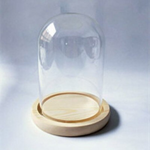 9*18 cm-es kis méretű üvegkupola váza otthoni dekoráció Különféle választható alap, átlátszó borító, esküvői születésnapi ajándék