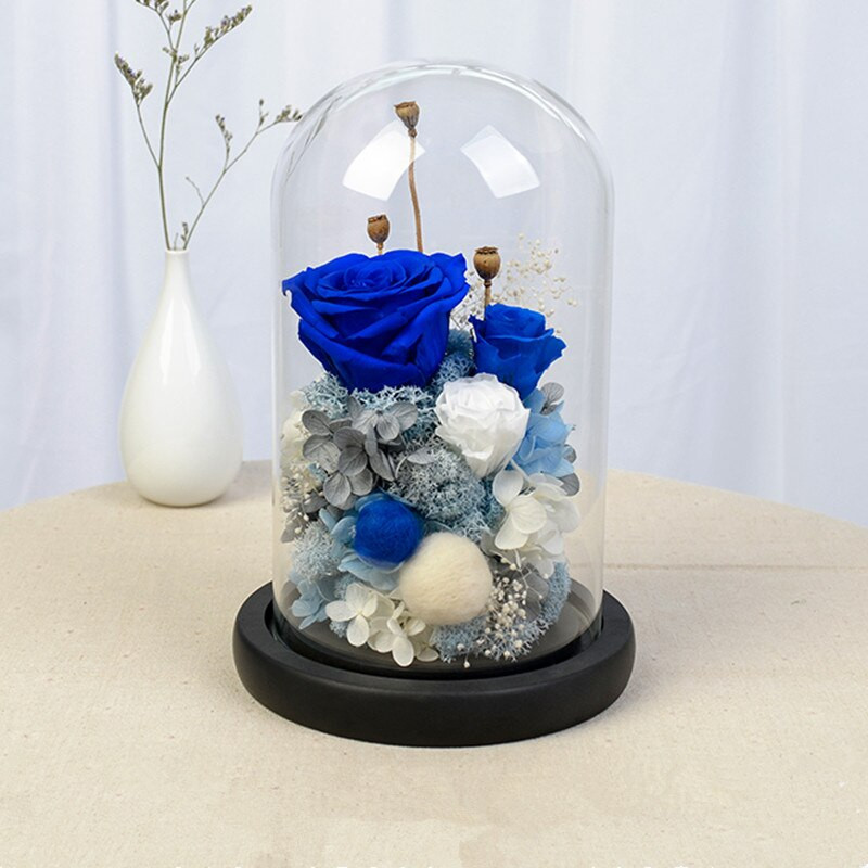 9*18 cm-es kis méretű üvegkupola váza otthoni dekoráció Különféle választható alap, átlátszó borító, esküvői születésnapi ajándék