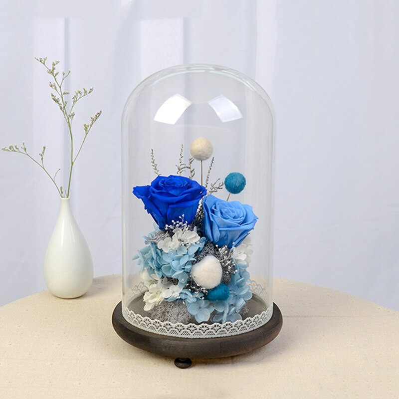9*18 cm-es kis méretű üvegkupola váza otthoni dekoráció Különféle választható alap, átlátszó borító, esküvői születésnapi ajándék