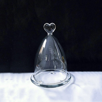 10*15 см сърдечна горна стъклена куполна ваза Декорация на домашна маса Различна незадължителна основа Прозрачна корица Сватбен реквизит Подарък за рожден ден