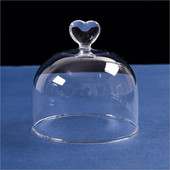 10*8cm Heart Top Vază cu dom din sticlă transparentă Decorație pentru casă Copertă creativă Cadou de nuntă DIY