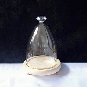 10*15cm Diamond Top Glass Dome Vase Home Deocration Διαφορετική προαιρετική βάση Διαφανές κάλυμμα Σκουπάκι γάμου Δώρο γενεθλίων