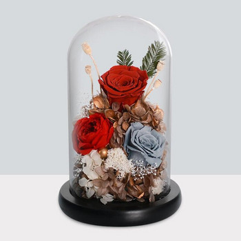 9*18 см стъклена куполна ваза Декорация на дома Творческа черна основа Прозрачен капак Направи си сам Подарък за приятел Сватба на живо Реквизит