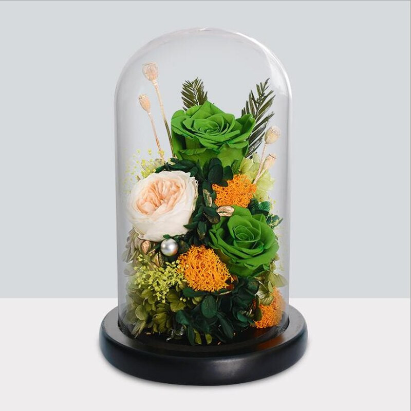 9*18 cm-es üvegkupola váza lakberendezés Kreatív fekete alap, átlátszó borító, barkácsolás barát ajándék esküvői élő kellék