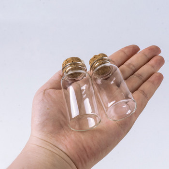 12 бр. Мини стъклена бутилка Wish Bottle с коркова запушалка Направи си сам стъклени флакони Буркани Бутилки за съхранение 25 мл 30*60 мм
