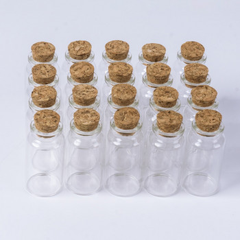 12τμχ Mini Glass Bottle Wish Bial With Cork Stopper DIY Glass Vials Βάζα Storage Bottles 25ml 30*60mm