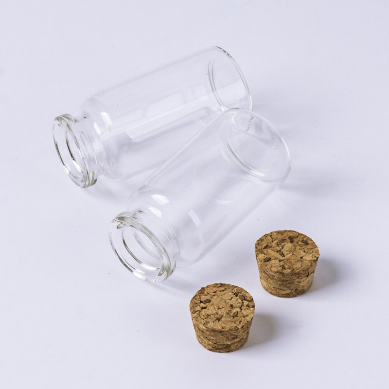 12db mini üveg kívánságüveg fiola parafa dugóval barkácsüvegek üvegek tároló flakonok 25ml 30*60mm
