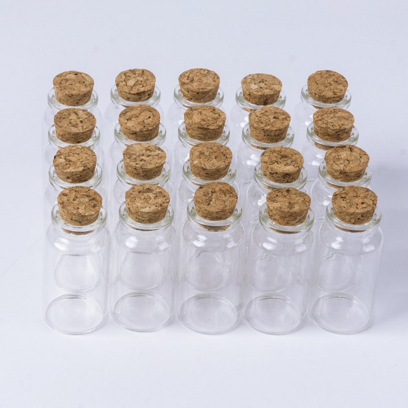 12db mini üveg kívánságüveg fiola parafa dugóval barkácsüvegek üvegek tároló flakonok 25ml 30*60mm