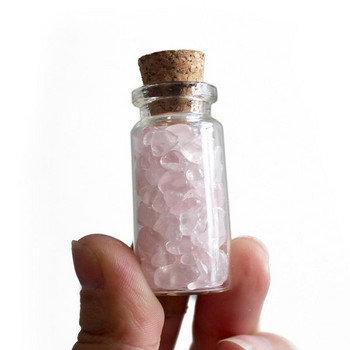 Wishing Bottles Natural Crystal Gemstone Gravel Drifting Bottle Wooden Boxed DIY Mini Bottled Minioral Sauvenir Sell