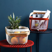 Drenažo laikymo krepšelis Stalinis kompiuteris su medine rankena Virtuvė Vonios Įvairios reikmenys Organizatoriaus dėžutė Įrankiai Vaisių ir daržovių maisto talpa