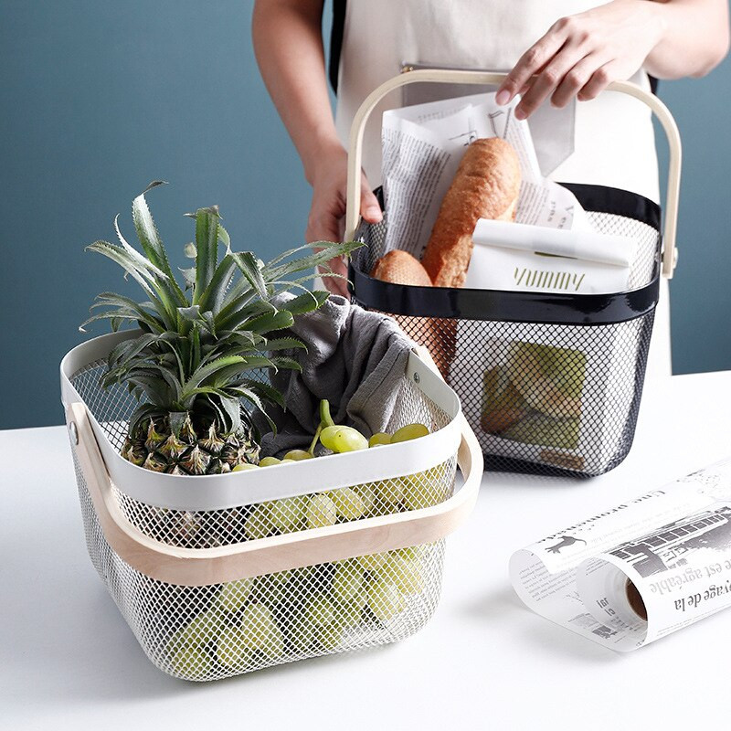 Drenažo laikymo krepšelis Stalinis kompiuteris su medine rankena Virtuvė Vonios Įvairios reikmenys Organizatoriaus dėžutė Įrankiai Vaisių ir daržovių maisto talpa