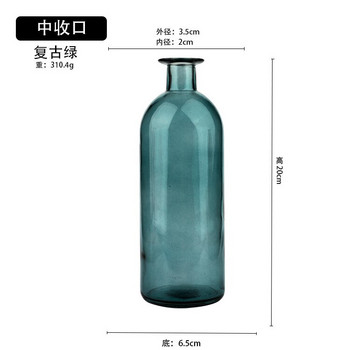Оцветена прозрачна стъклена ваза Занаятчийски домашен декор за всекидневна и книжарница Десктоп за кафене