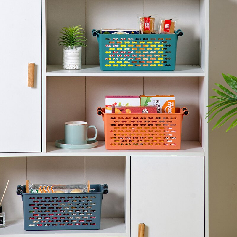 Dulap de bucătărie Organizator Sticle de condimente Coș de depozitare Coș de fructe din plastic Panier Rangement Suport pentru gustări Cutie cu articole diverse pentru jucării