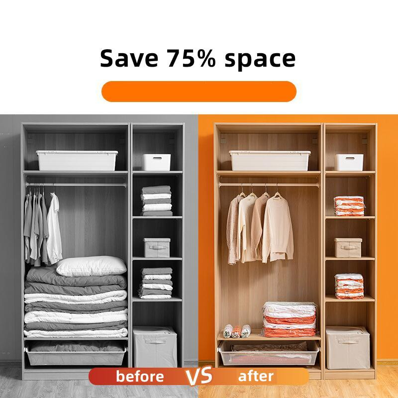 Nauji patentuoti vakuuminiai maišeliai Dideli plastikiniai laikymo maišeliai drabužiams laikyti Antklodės Kompresiniai tuščių maišelių dangčiai Kelionių priedai