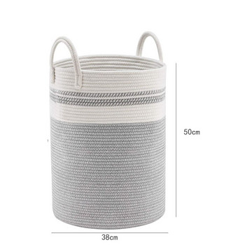 Голям капацитет Преносими сгъваеми памучни въжета Тъкани кошници за организиране на кош за пране Органайзер за мръсни дрехи Домашно съхранение
