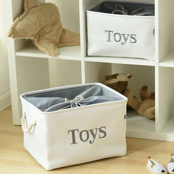 Плат Кошница за съхранение Органайзер за играчки Кошница за дрехи с дръжка Кутия за съхранение на детски играчки Книга Настолен органайзер Кошница за пране