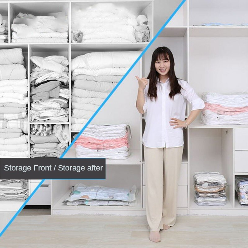 Didelės talpos namų vakuuminis maišelis Drabužiai Antklodė permatoma su vožtuvo laikikliu Daugkartinio naudojimo suspausta tvarkyklės vietą taupantys reikmenys