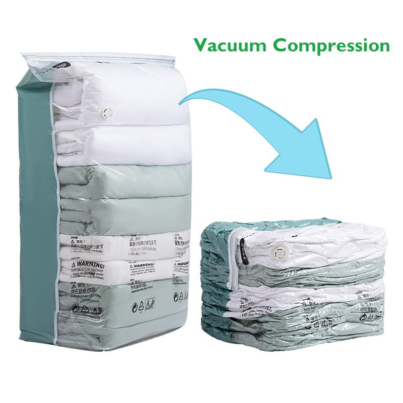 Vakuuminiai rūbų laikymo maišeliai Neišsitraukiantys sandarūs suspaudimai, taupantys erdvę, suspaudimo pakuotė, skirta namų antklodei Organizador ML