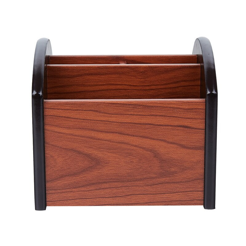 Kreatív fa asztali tárolódoboz Új multifunkcionális forgó szervező Retro üzleti irodai tárolótartály