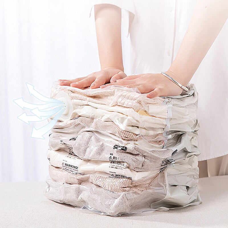 Suure mahutavusega vaakumkott riided tekk läbipaistev klapp hoiuruum Korduvkasutatav kokkusurutud korraldaja Ruumi säästvad majapidamistarbed