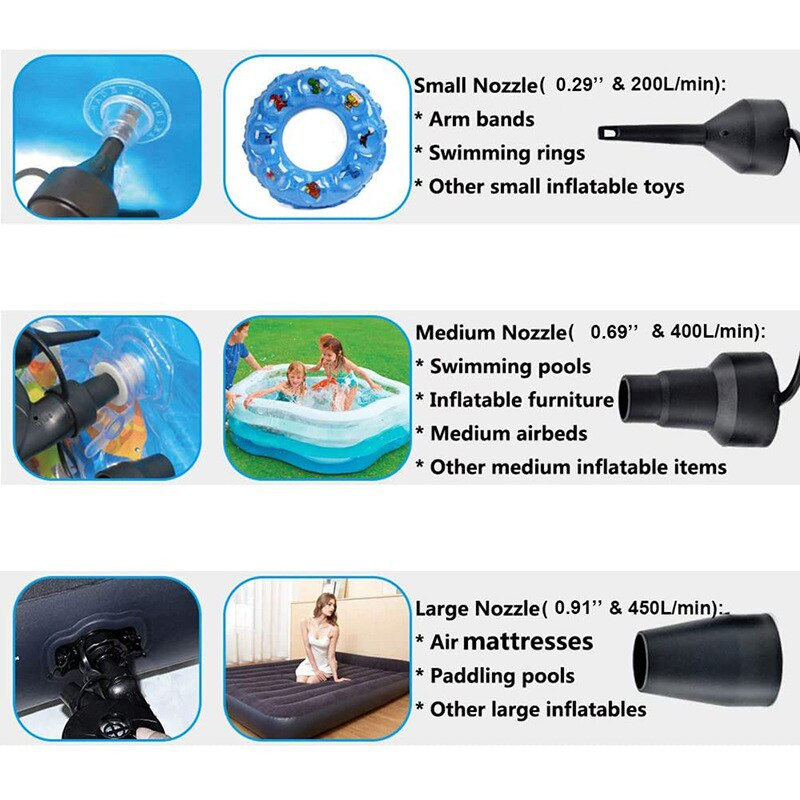 Lauko kūdikių baseino oro siurblio kompresoriaus mašina elektrinis oro kondicionierius pripučiamas čiužinys siurblys elektrinis galios siurblys
