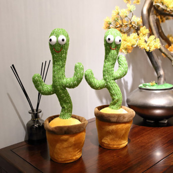 Lovely Dancing Cactus Talking Toy USB Charging Sound Repeat Doll Kawaii Cactus Children Education Παιχνίδια Δώρο γενεθλίων