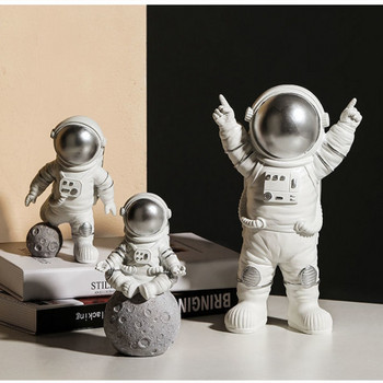 3 τμχ Ρητίνη Φιγούρα Αστροναύτη Άγαλμα Φιγούρα Spaceman Sculpture Εκπαιδευτικό παιχνίδι Επιτραπέζιο Διακόσμηση σπιτιού Μοντέλο αστροναύτη Δώρο για παιδιά