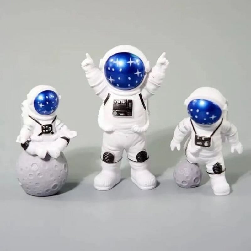 3Pcs smola figura astronauta kip figurica svemirca skulptura edukativna igračka desktop dekoracija doma model astronauta dječji dar