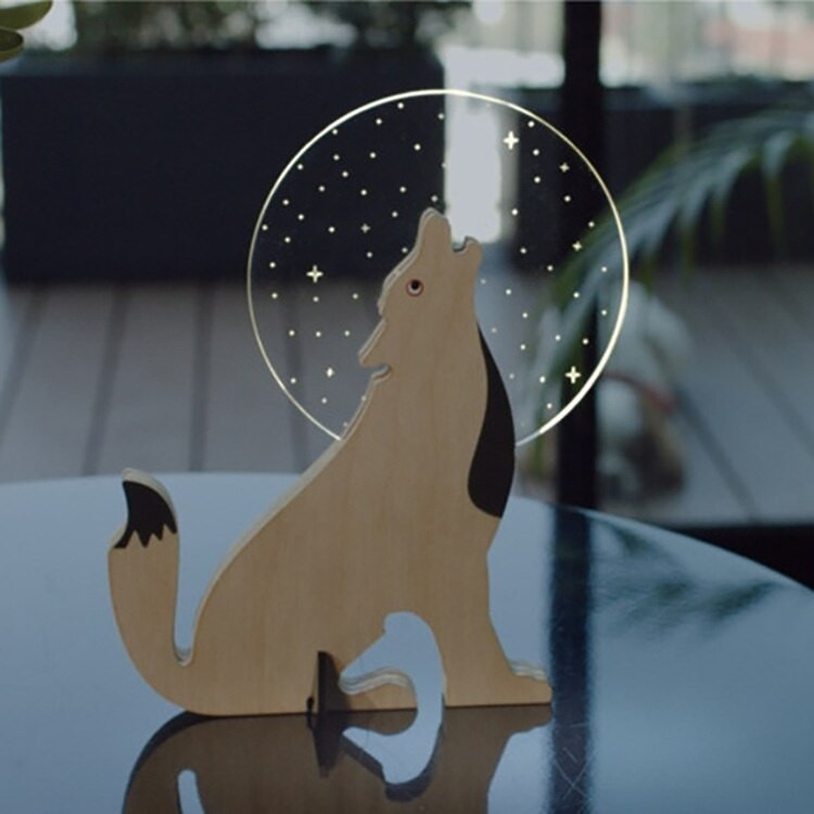 Kūrybingi namai Papuoškite gyvūnus šviečiančius papuošalus Medžio akrilo meno stalo papuošalai Pelikano Sirijaus banginio tukano kambario dekoras