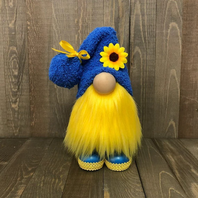 Sunflower Gnome11.8 Inch Peace Gnome Blue and Yellow Gnome Ukraine Flag Spring Gnomes Decorations for Home Decorations Ornaments