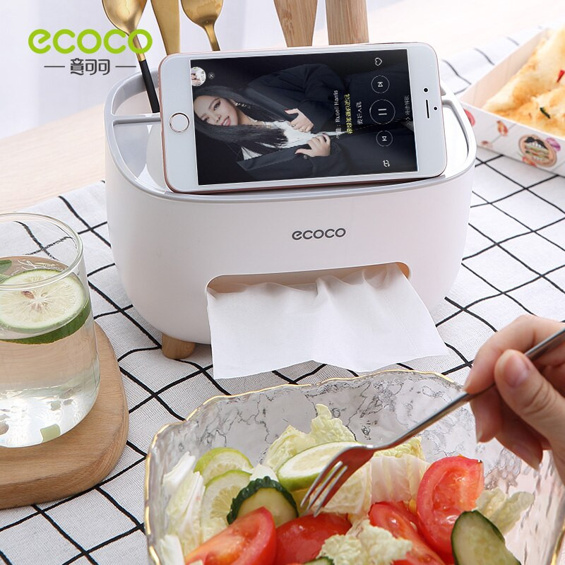 ECOCO Tissue Box asztali konyhai szalvéta tároló tartály nappali távirányítós tárolódoboz otthoni irodai papírzsebkendőhöz