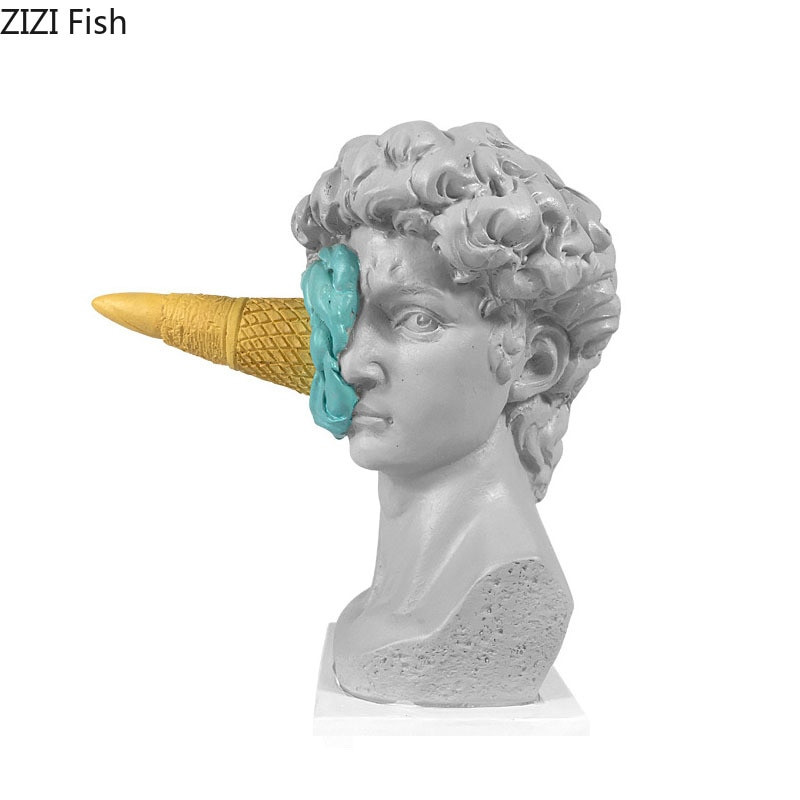 Mitološka figura Sladoled Davidova statua Mitski lik Ukrasi od smole Dekoracija stola Figura Skulptura Nordijski kućni dekor Moderno