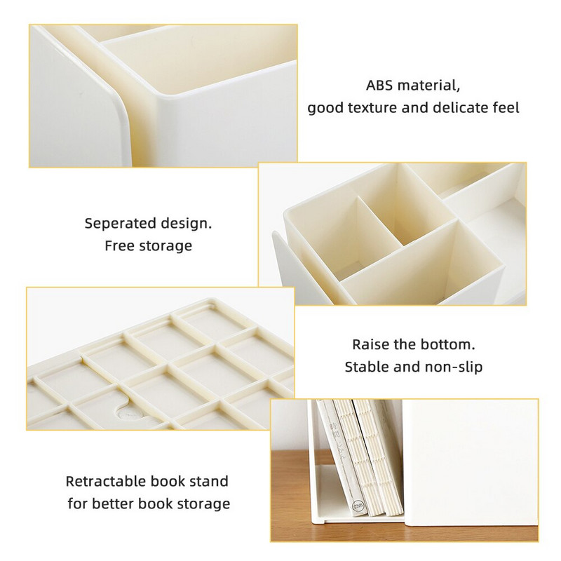 Biuro darbalaukio makiažo organizatorius kosmetikos laikymo dėžutė knygų lentynos rašiklio laikiklis Studentų stalinis įvairių rūšių raštinės reikmenų laikiklis