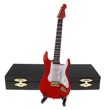 Μίνι ηλεκτρική κιθάρα Ξύλινη μινιατούρα κιθάρα Μοντέλο μουσικό όργανο Διακόσμηση κιθάρας Διακόσμηση δώρου για υπνοδωμάτιο σαλόνι U2701