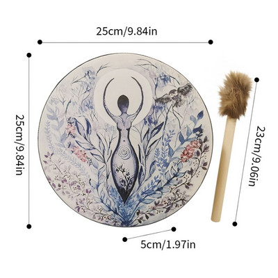 25CM šamanski bubanj Dizajn ukrasa Drvo života Ručno izrađeni šamanski bubanj Sibirski bubnjevi Duhovna glazba s batakom Ukras za dom