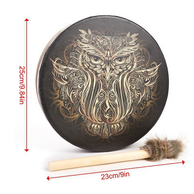 25CM šamanski bubanj Dizajn ukrasa Drvo života Ručno izrađeni šamanski bubanj Sibirski bubnjevi Duhovna glazba s batakom Ukras za dom
