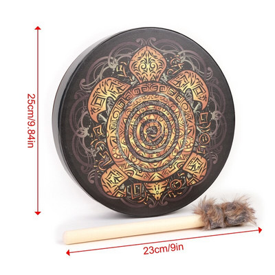 25CM šamanski bubanj Dizajn ukrasa Drvo života Ručno izrađeni šamanski bubanj Sibirski bubnjevi Duhovna glazba s batakom Ukras za dom