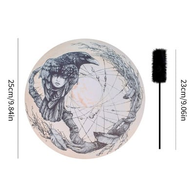 25CM šamanski bubanj Dizajn ukrasa Drvo života Ručno izrađeni šamanski bubanj Sibirski bubnjevi Duhovna glazba s batakom Ukras za dom