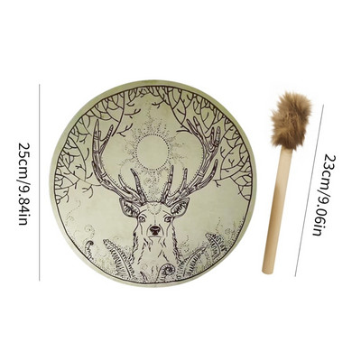 25CM šamanski bubanj Dizajn ukrasa Drvo života Ručno izrađeni šamanski bubanj Sibirski bubnjevi Duhovna glazba s batakom Ukras za dom